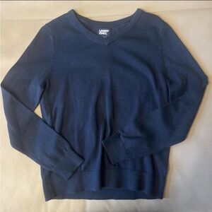 Lands' End Women’s Deep Blue Navy V-Neck Sweater